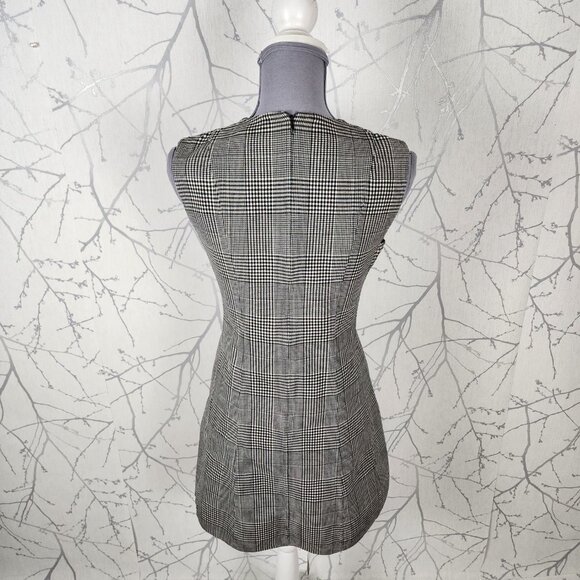 Theory Gray Plaid Wool Stretch Helaina Of Portland Dress - Picture 4 of 8